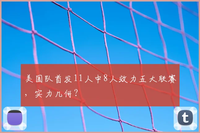 美国队首发11人中8人效力五大联赛,实力几何?